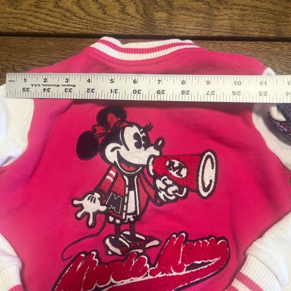 Disney Parks Girls Minnie Mouse Letterman Jacket Size XS Disneyland - Picture 7 of 15